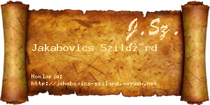 Jakabovics Szilárd névjegykártya
